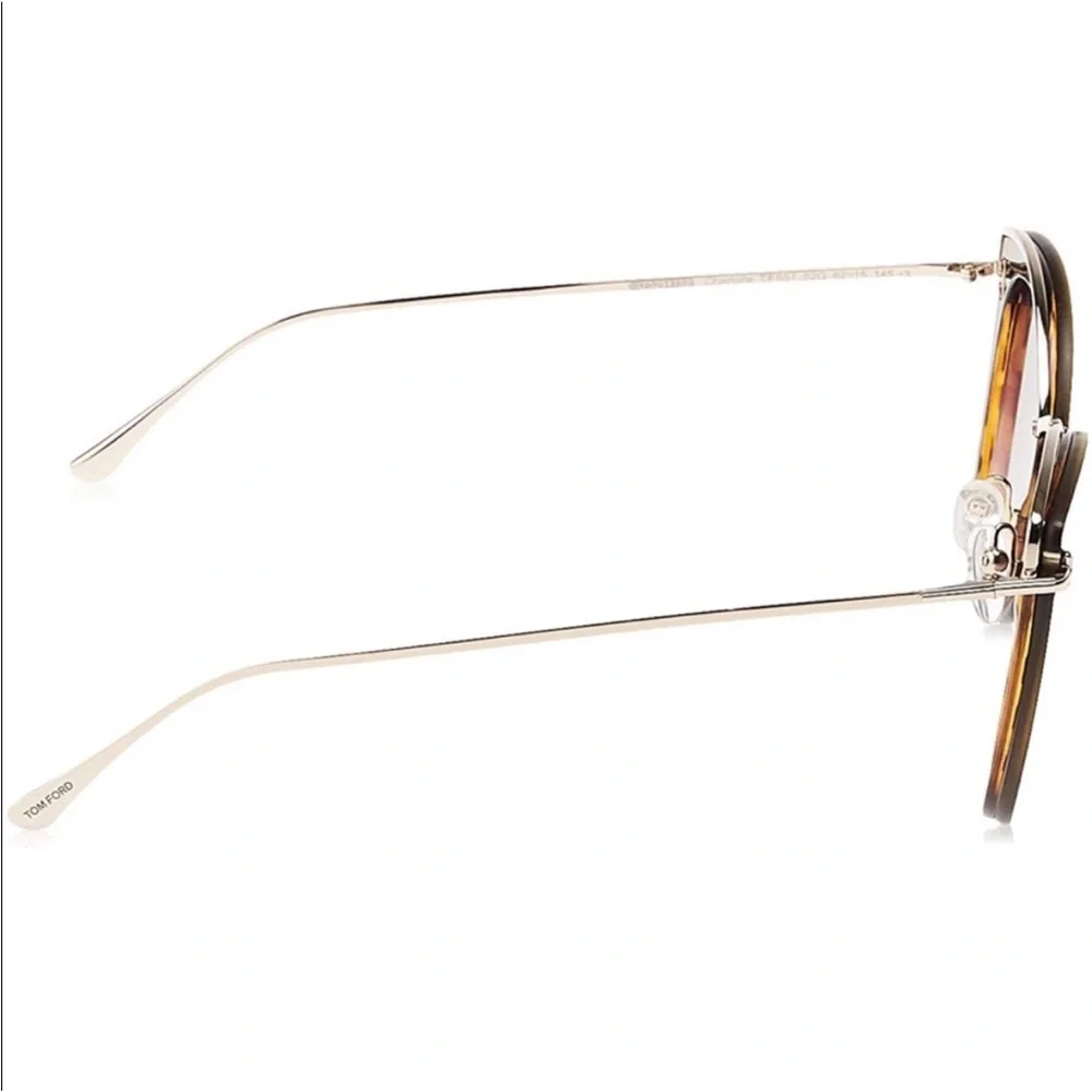 TOM FORD Charlotte Sunglasses Cat-Eye Brown Gold Tortoiseshell Gradient Lenses